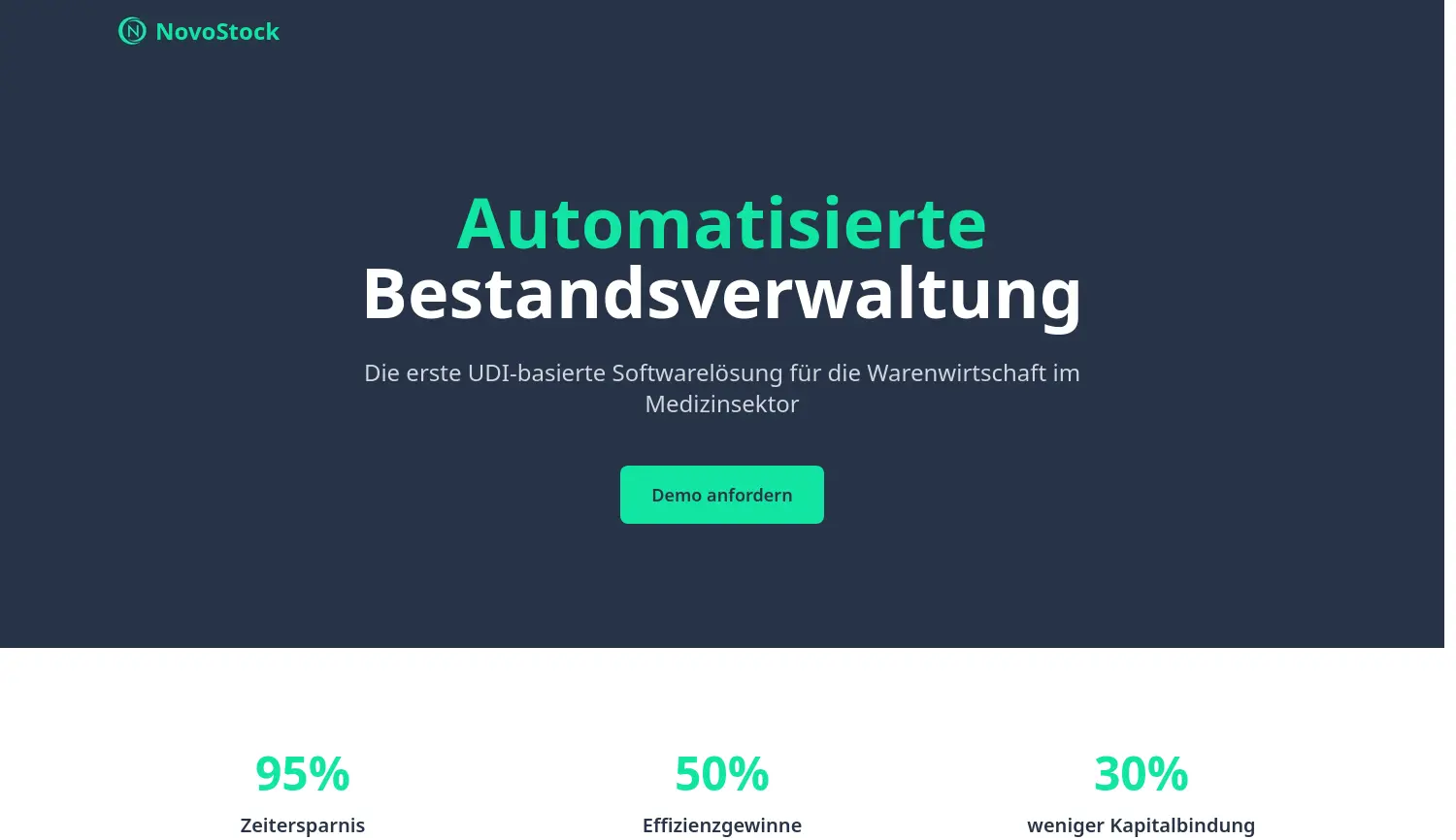 Website-Screenshot von NovoStock