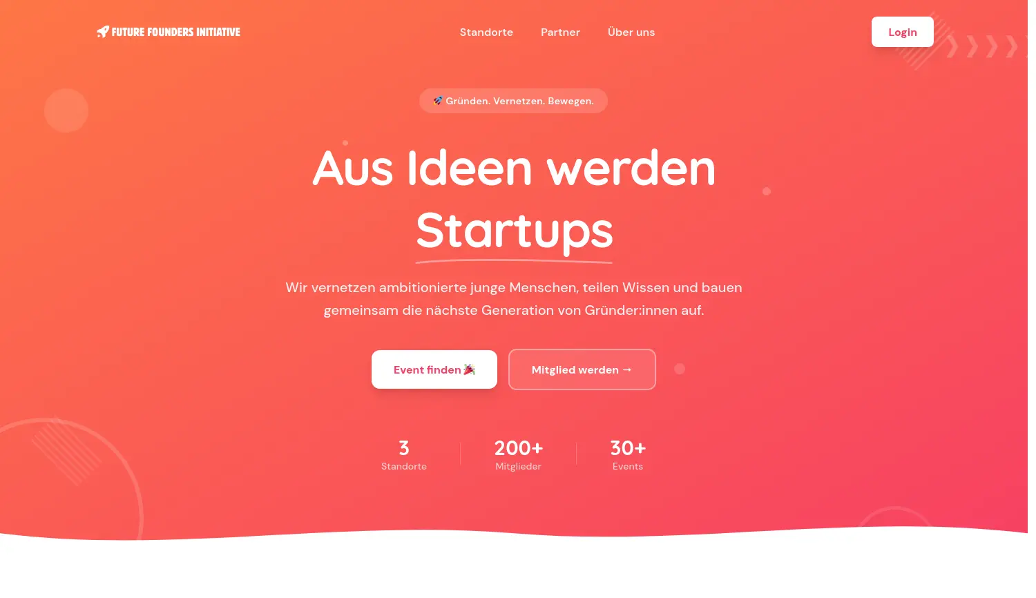 Website-Screenshot von Future Founders Initiative
