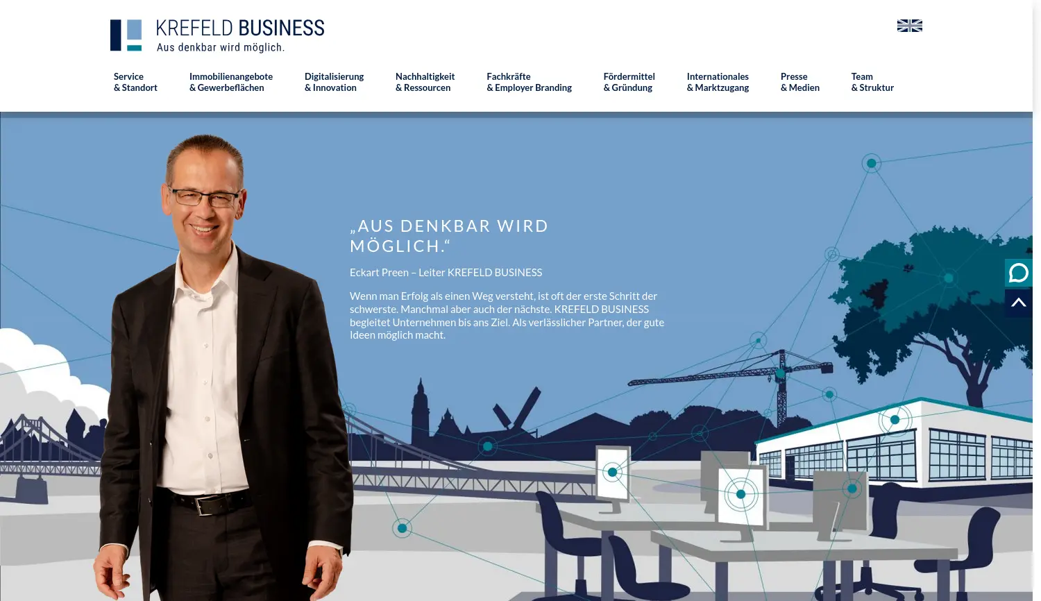 Website-Screenshot von KREFELD BUSINESS
