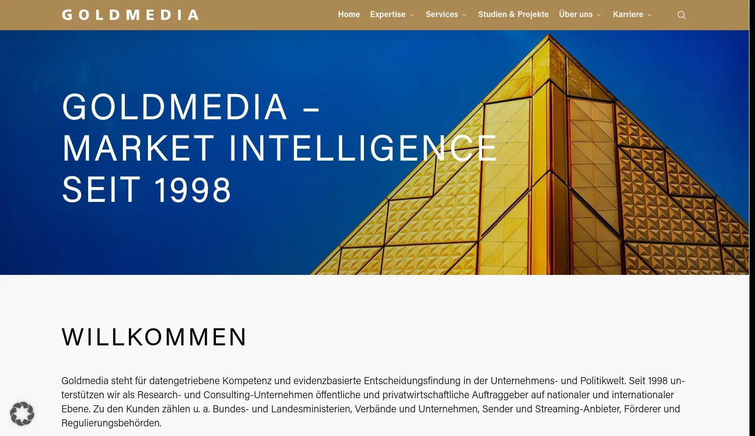 Website-Screenshot von Goldmedia