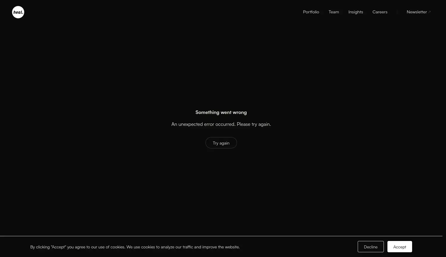 Website-Screenshot von Heal Capital