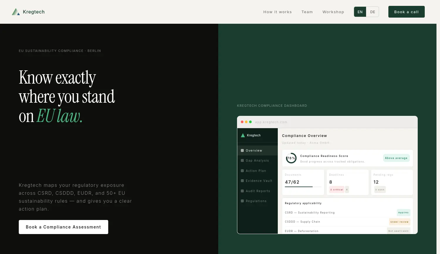 Website-Screenshot von Kregtech