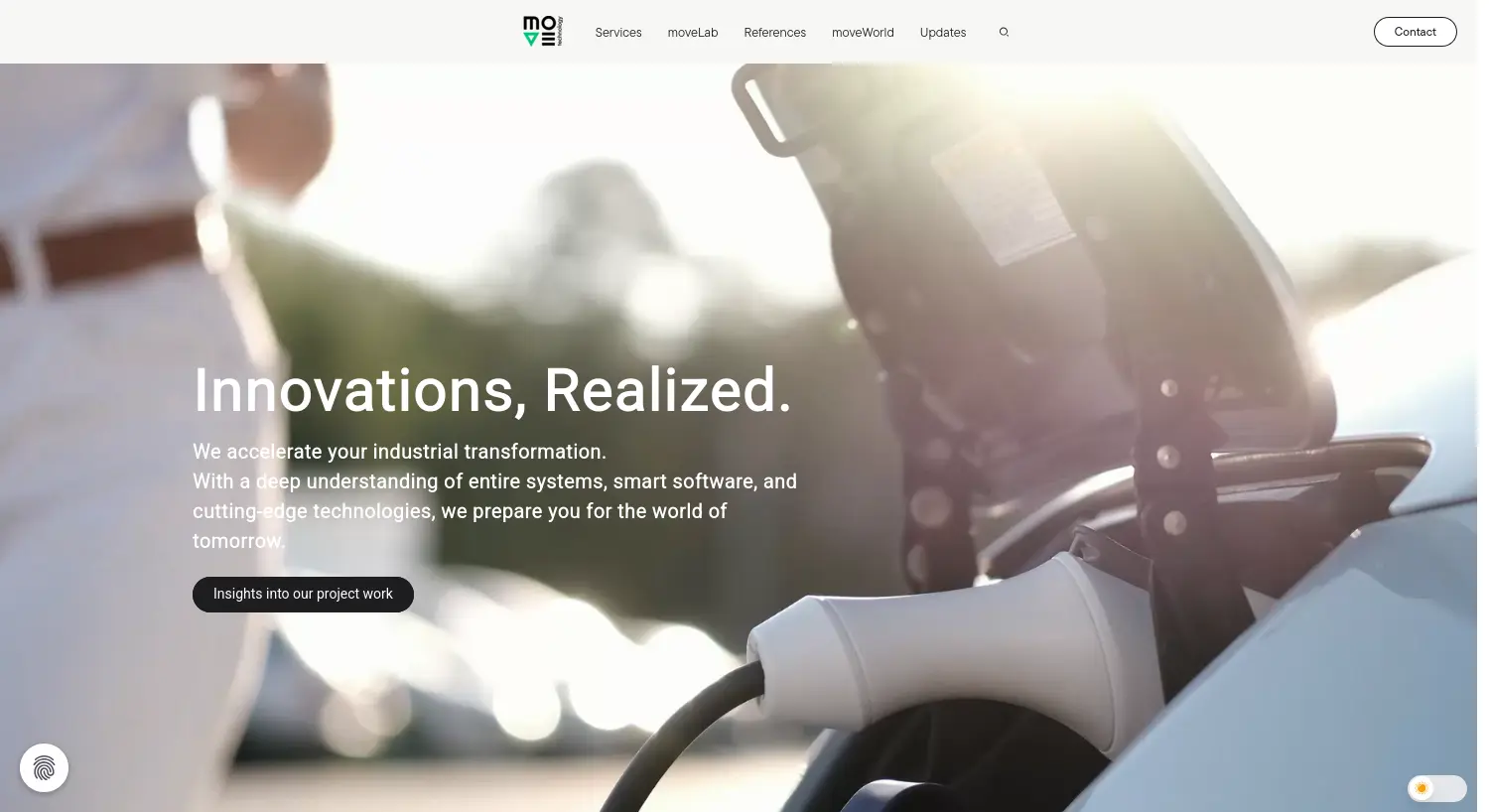 Website-Screenshot von move technology