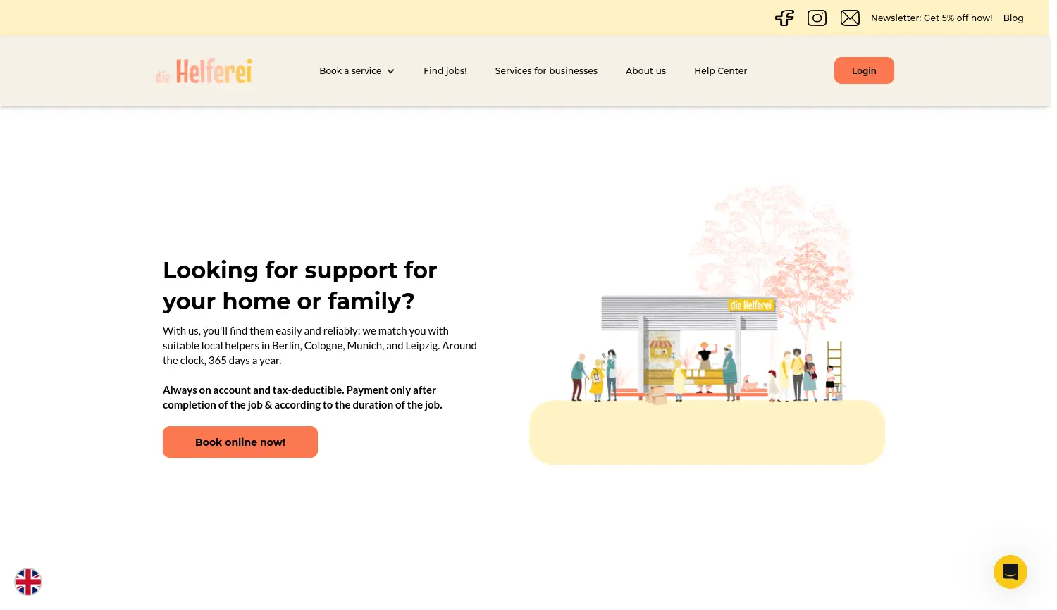 Website-Screenshot von Die Helferei