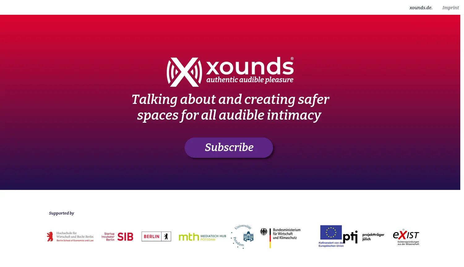Website-Screenshot von xounds