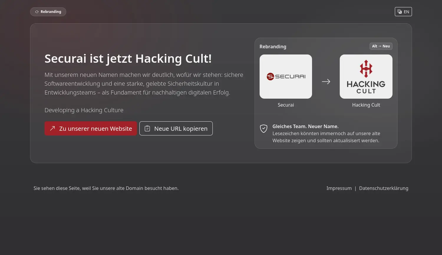Website-Screenshot von Securai