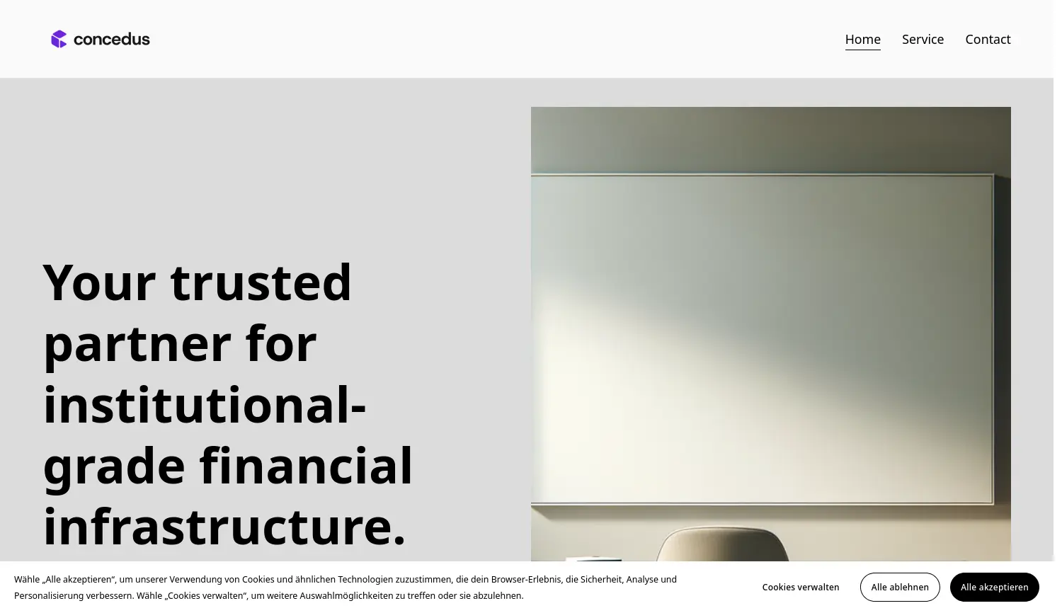Website-Screenshot von Concedus