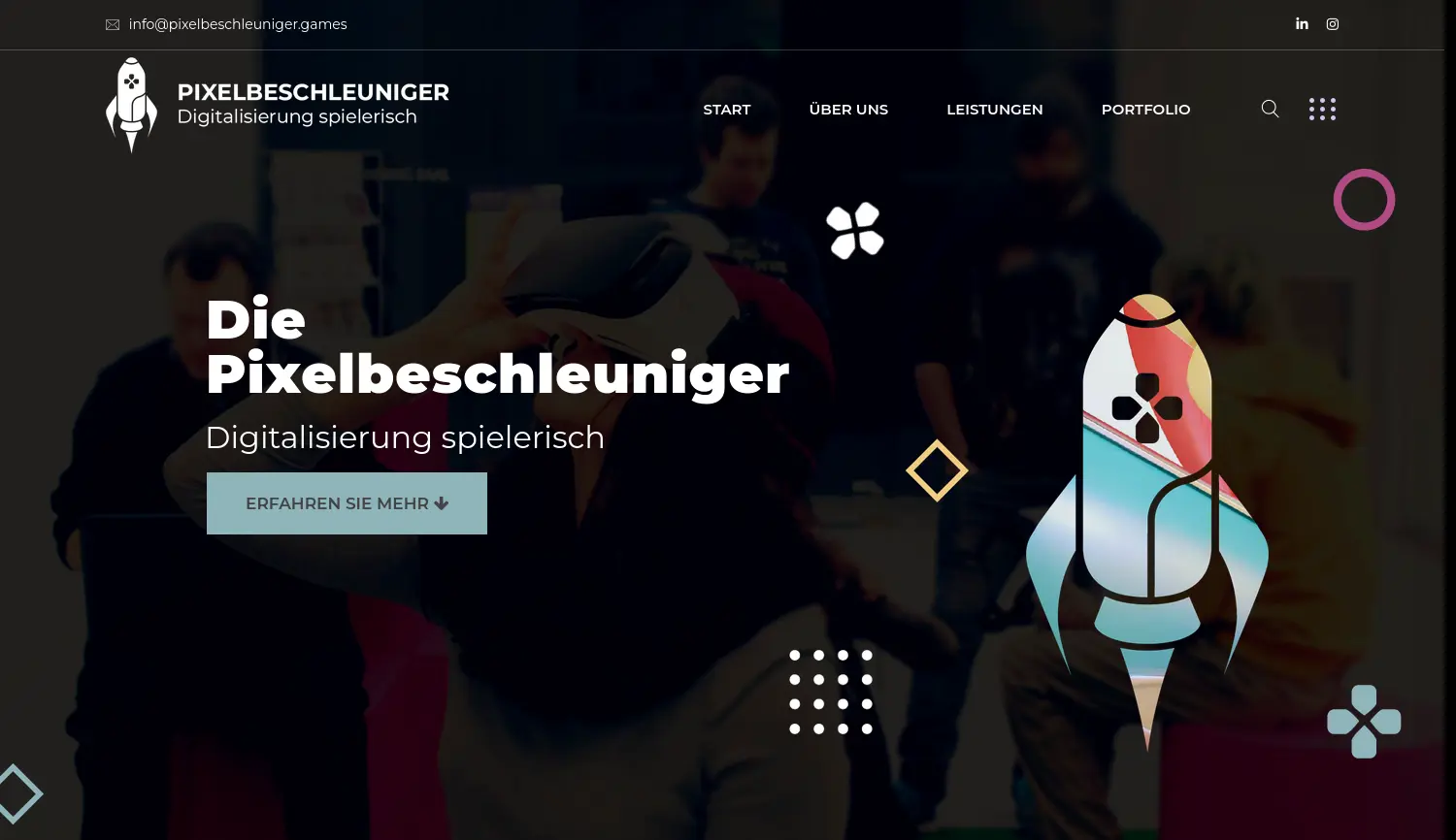Website-Screenshot von Pixelbeschleuniger
