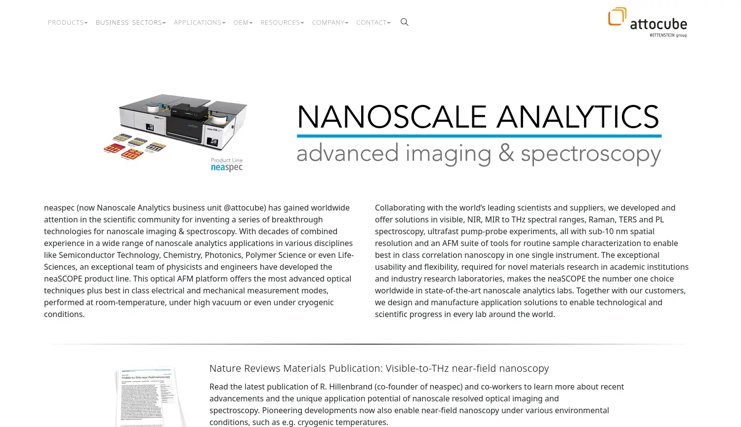 Website-Screenshot von neaspec