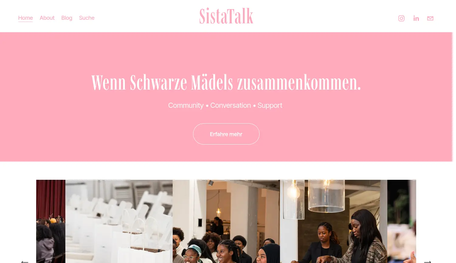 Website-Screenshot von SistaTalk