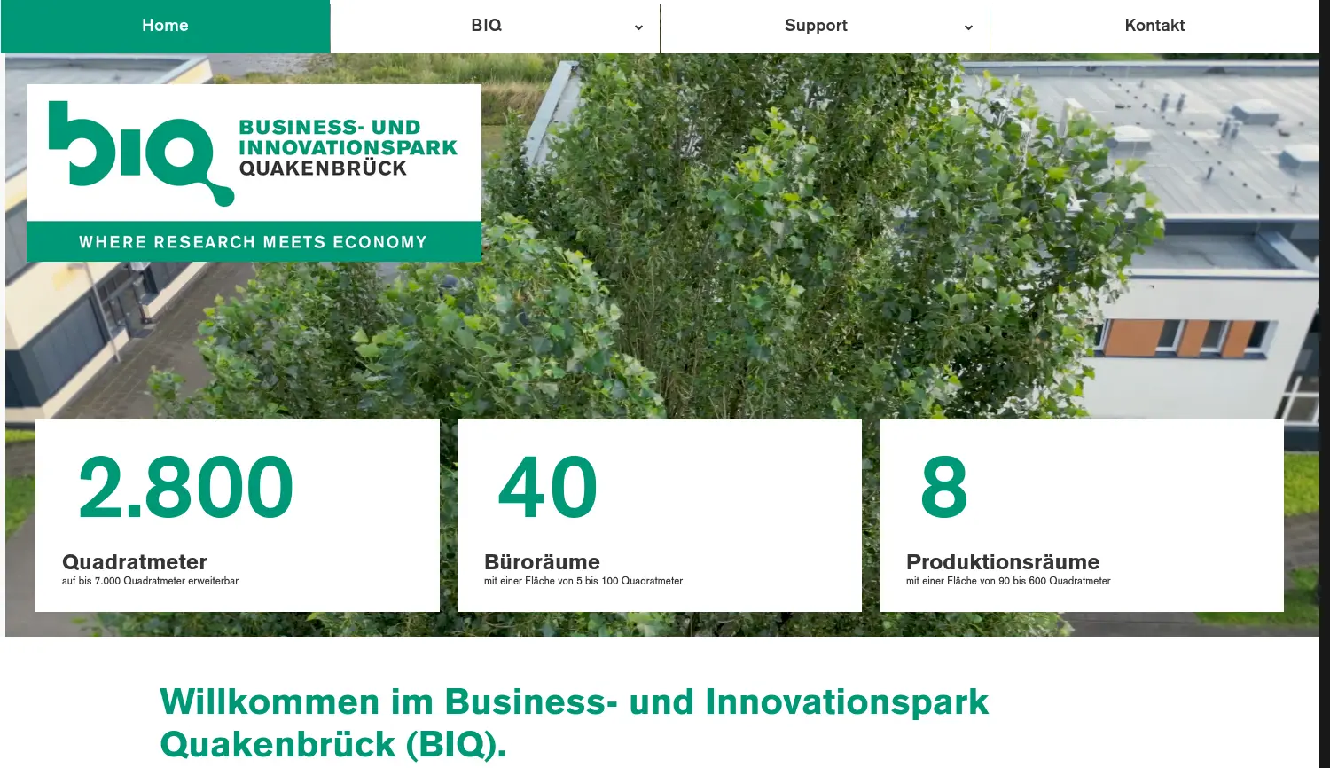 Website-Screenshot von BIQ