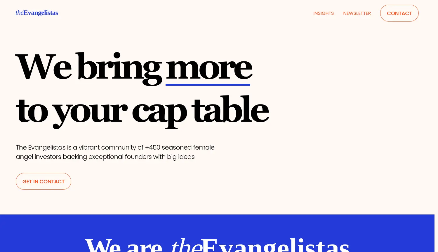 Website-Screenshot von The Evangelistas