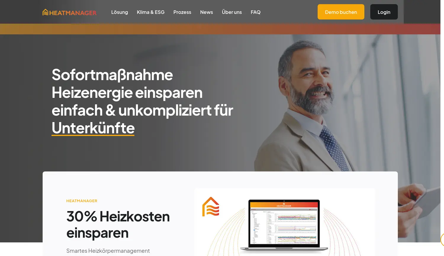 Website-Screenshot von Heatmanager