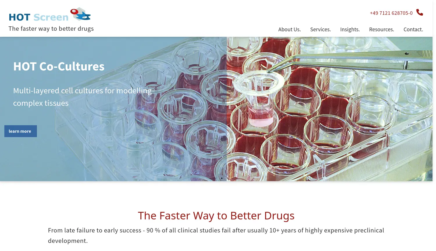 Website-Screenshot von HOT Screen