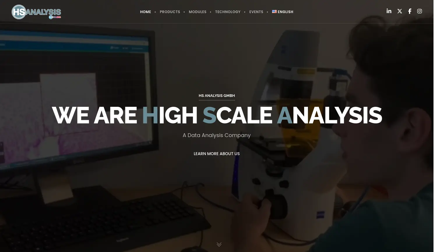 Website-Screenshot von HS Analysis