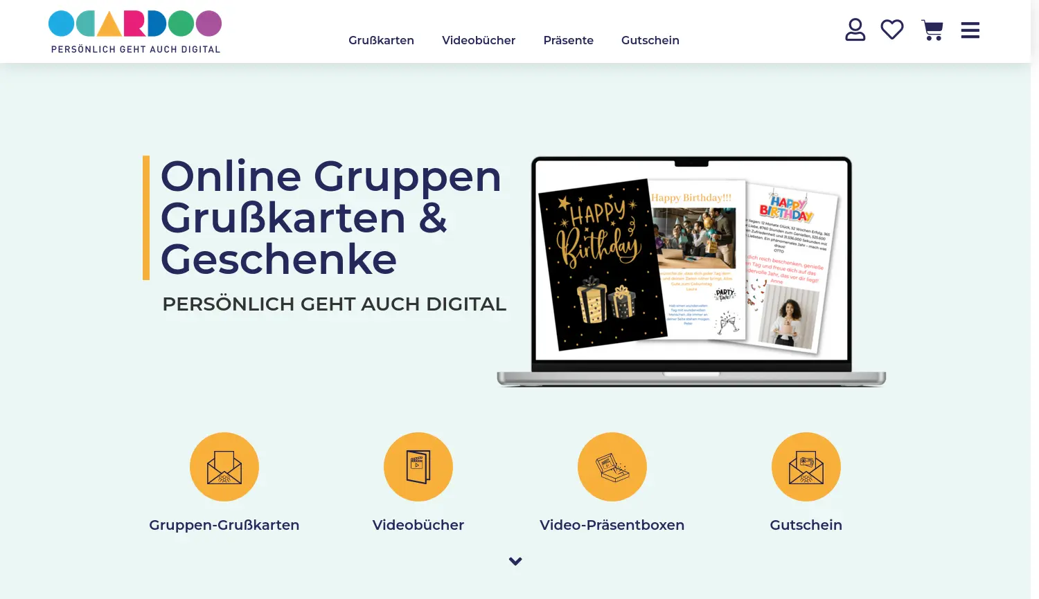 Website-Screenshot von Ocardoo