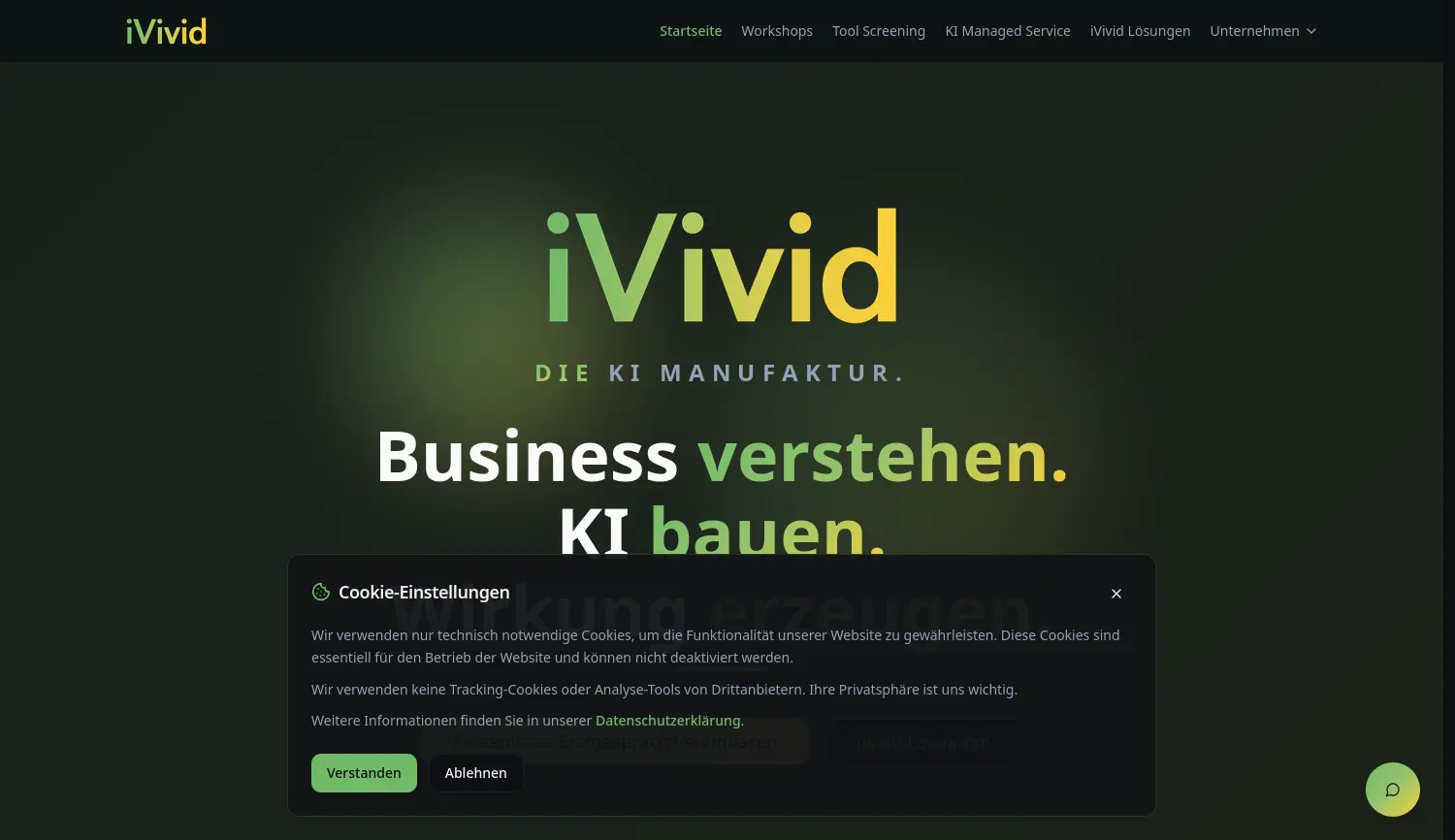 Website-Screenshot von iVivid