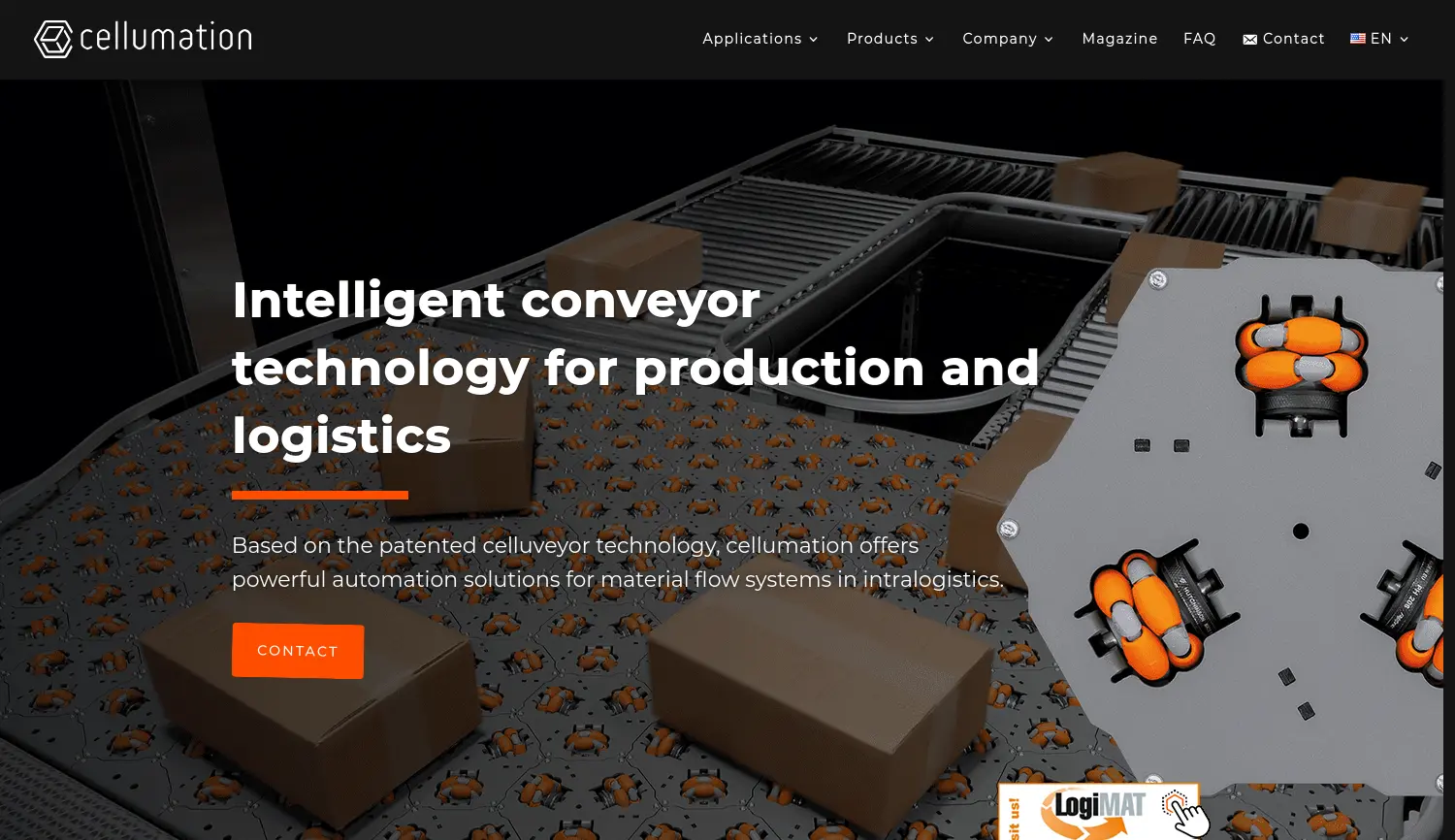 Website-Screenshot von cellumation
