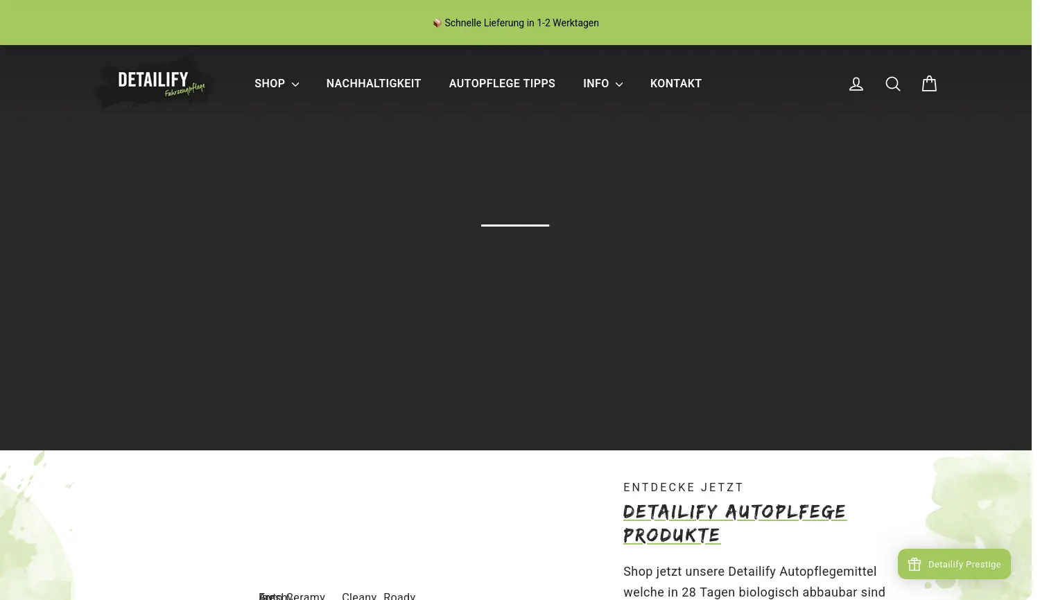 Website-Screenshot von Detailify