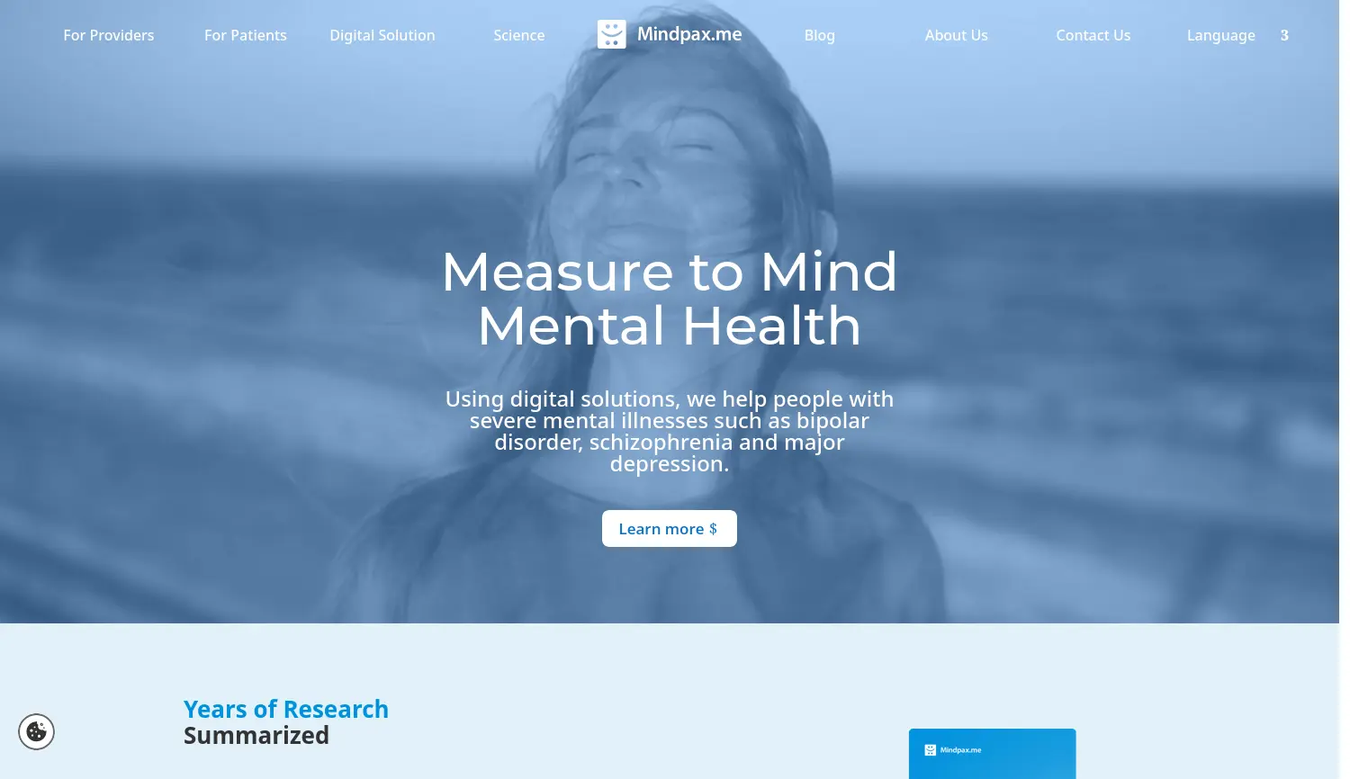 Website-Screenshot von Mindpax