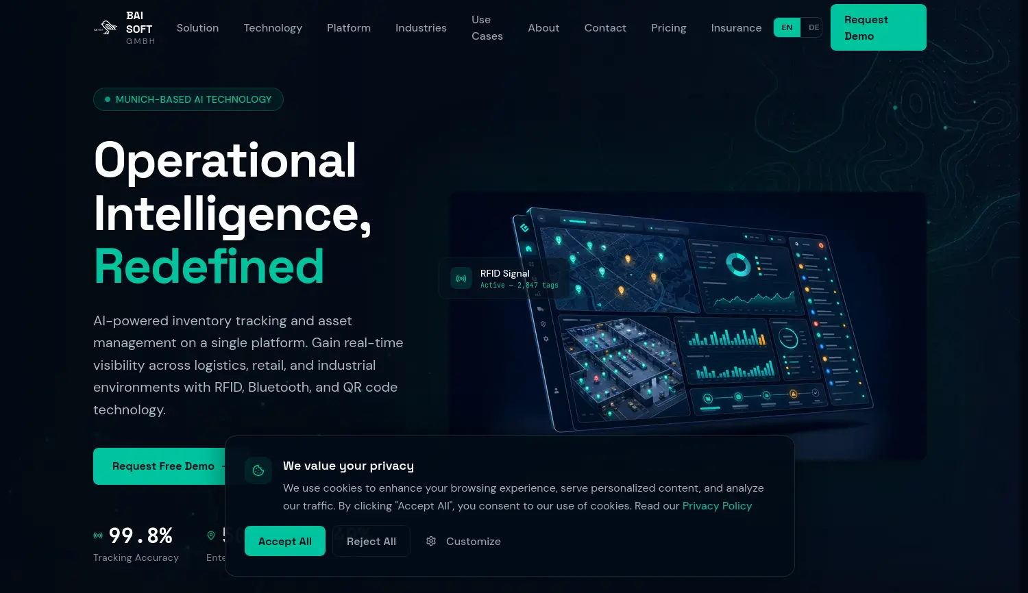 Website-Screenshot von BAI SOFT