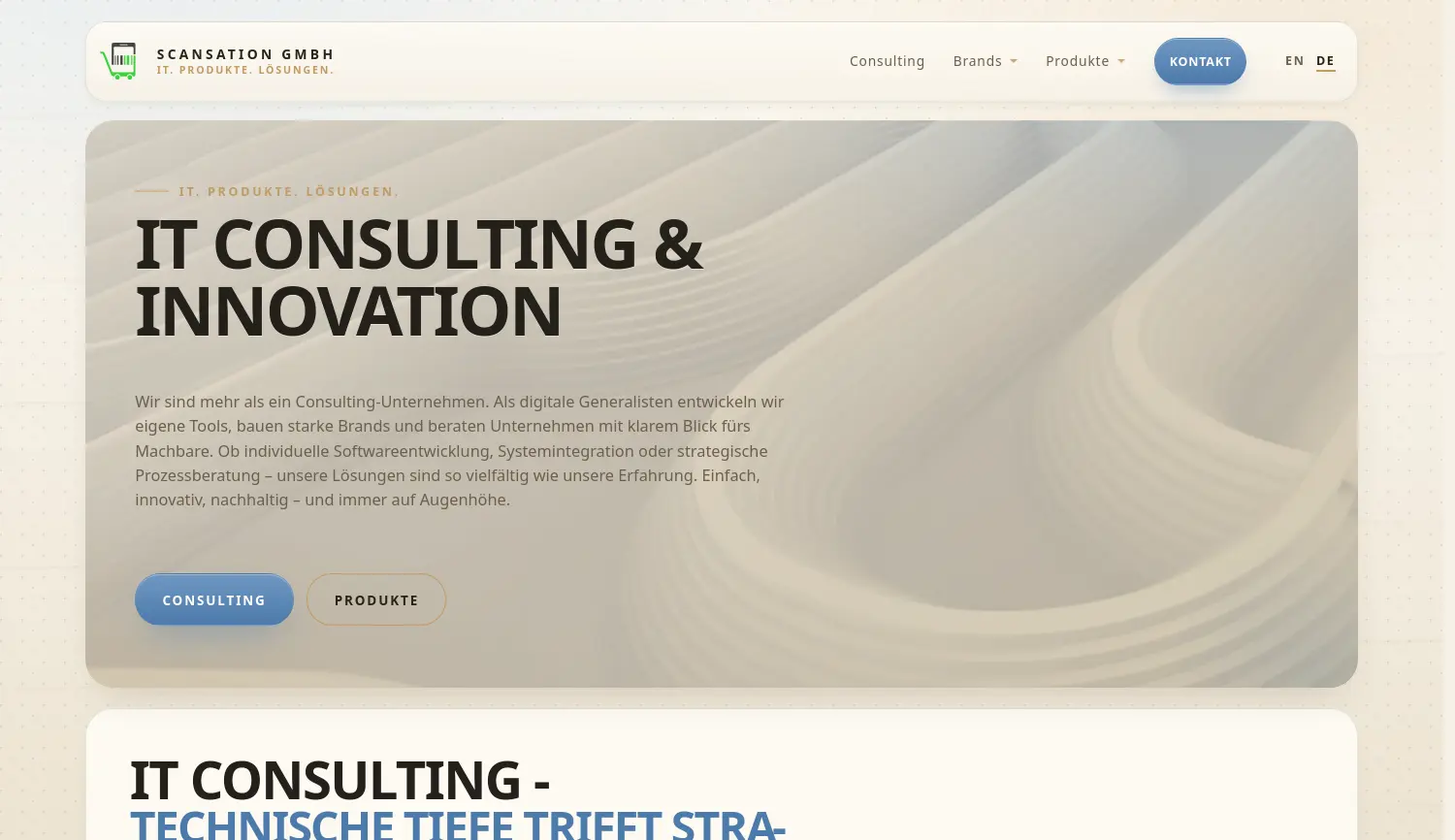 Website-Screenshot von Scansation