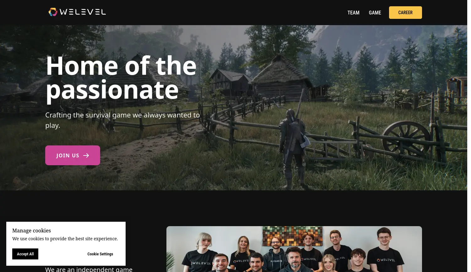 Website-Screenshot von welevel