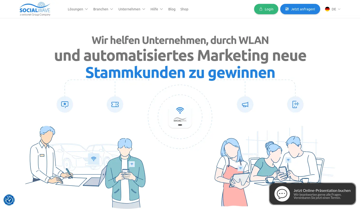 Website-Screenshot von Socialwave