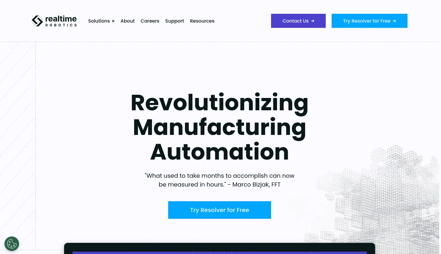 Website-Screenshot von Realtime Robotics