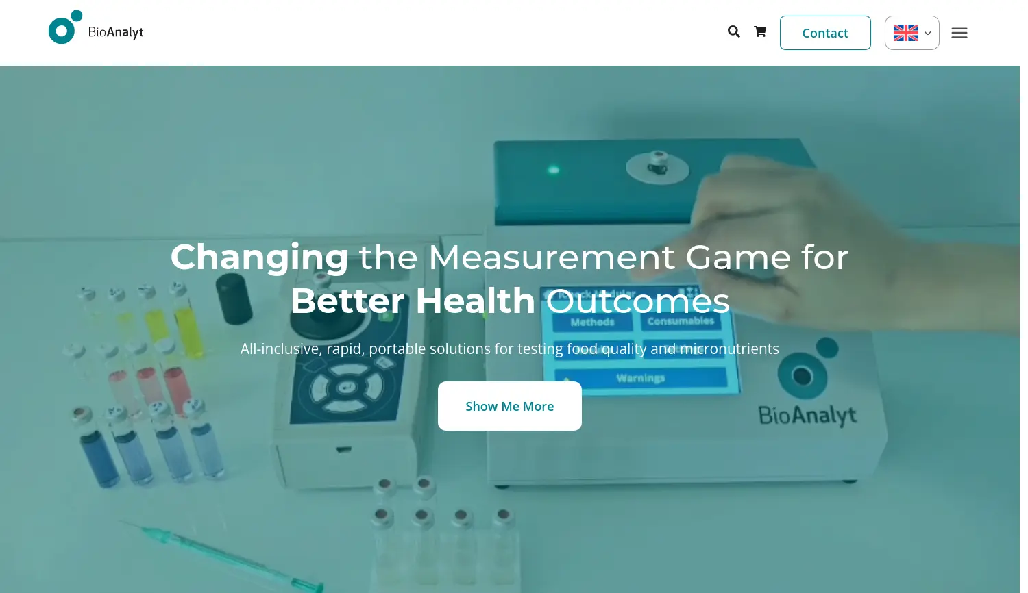 Website-Screenshot von BioAnalyt