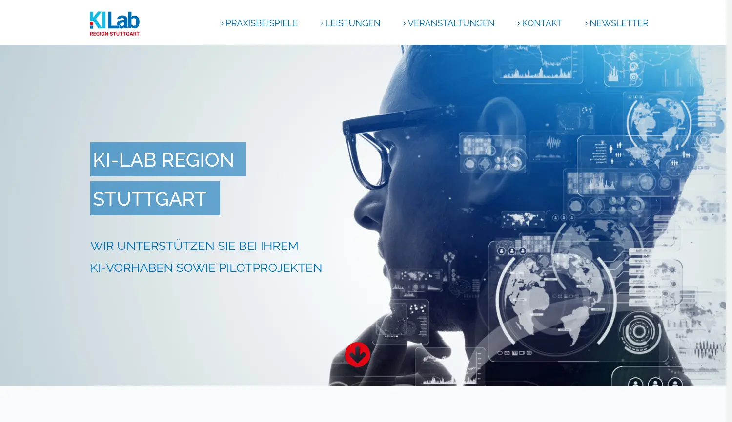 Website-Screenshot von KI-Lab Region Stuttgart