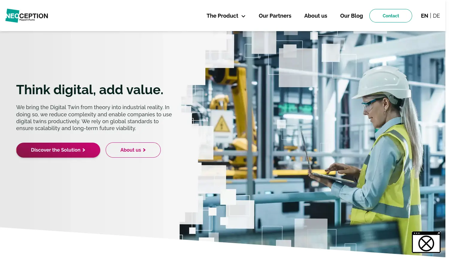 Website-Screenshot von Neoception
