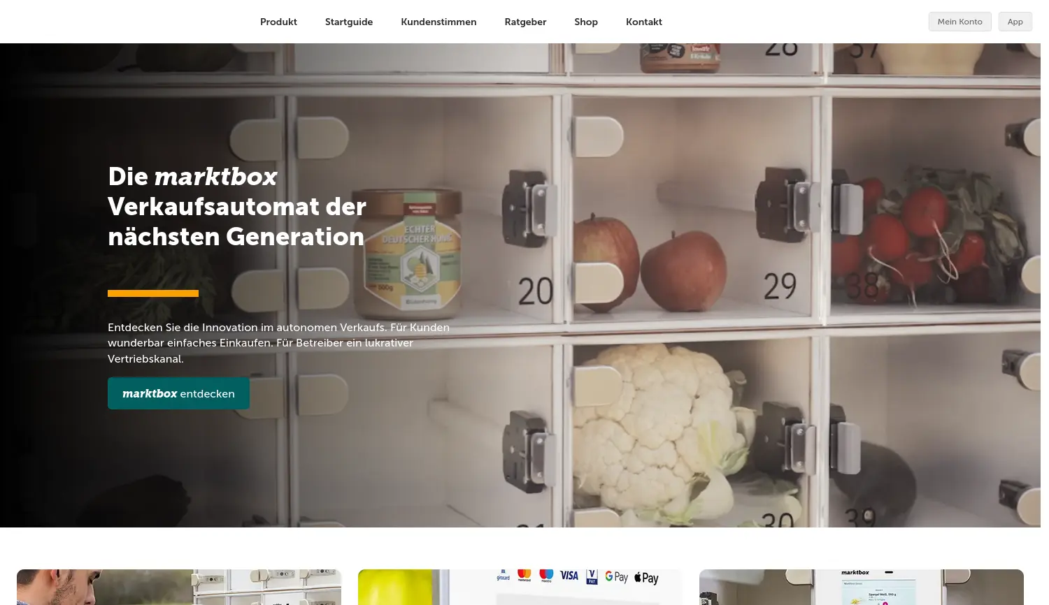 Website-Screenshot von marktbox