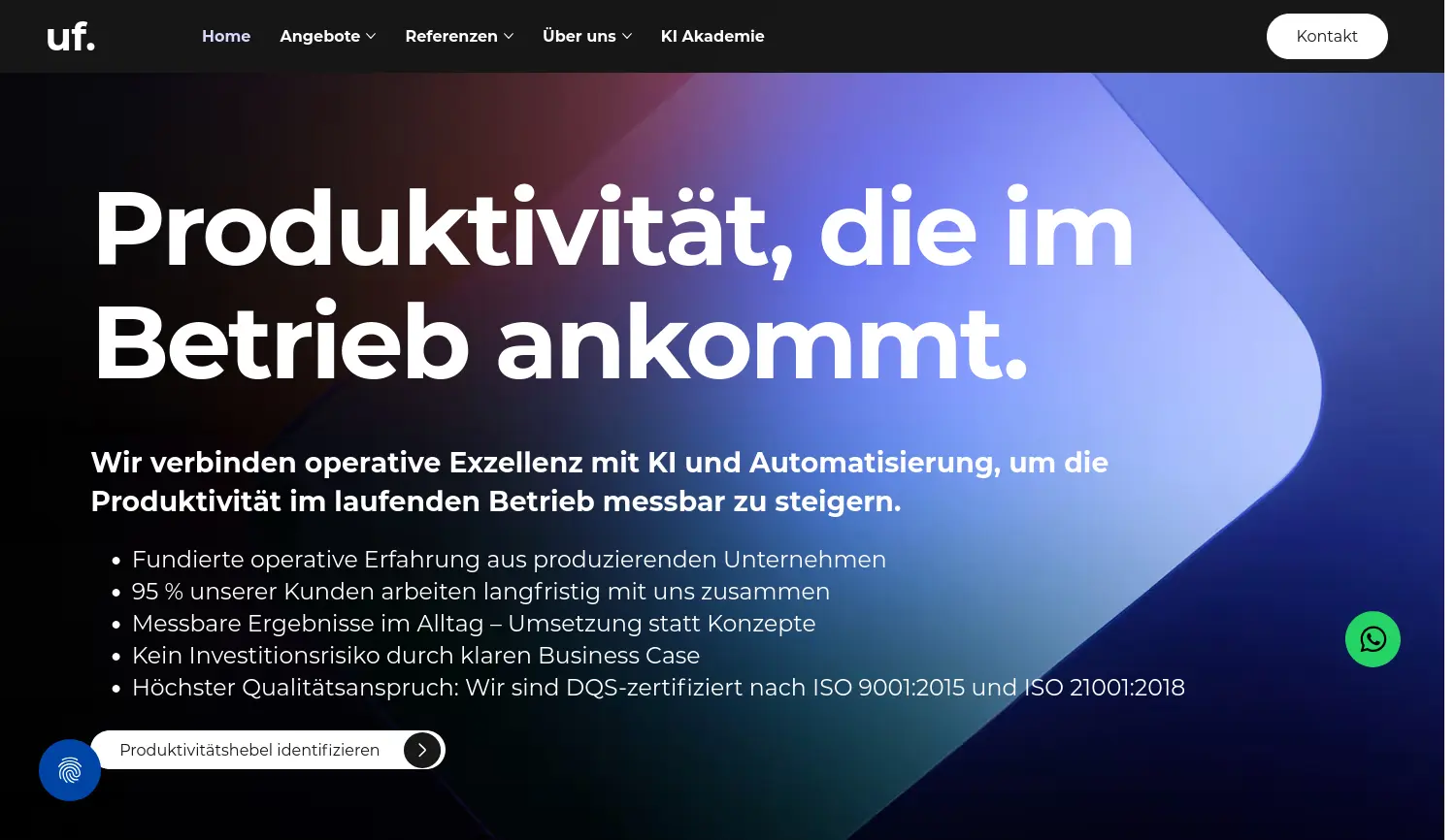 Website-Screenshot von unternehmensfreund