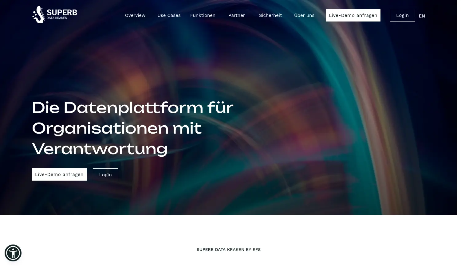 Website-Screenshot von Superb Data Kraken