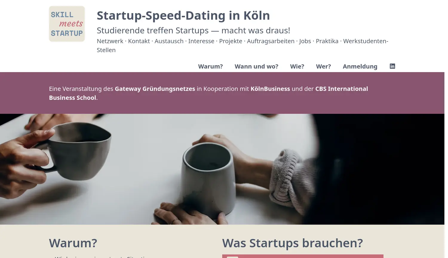 Website-Screenshot von SKILL meets STARTUP