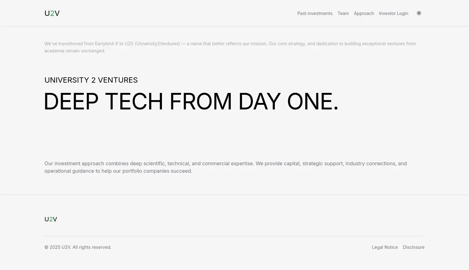 Website-Screenshot von U2V
