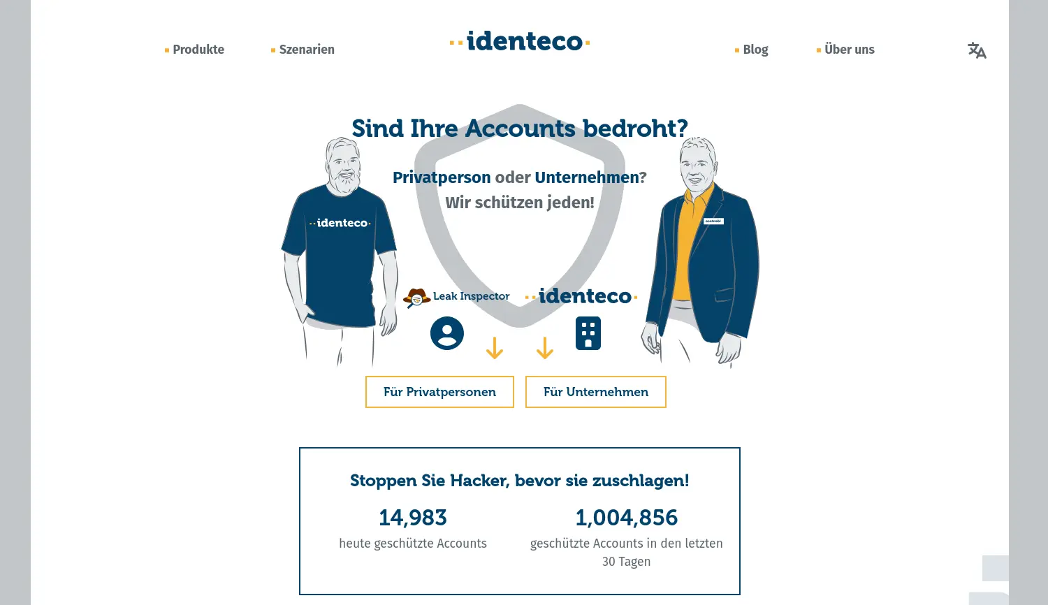 Website-Screenshot von Identeco