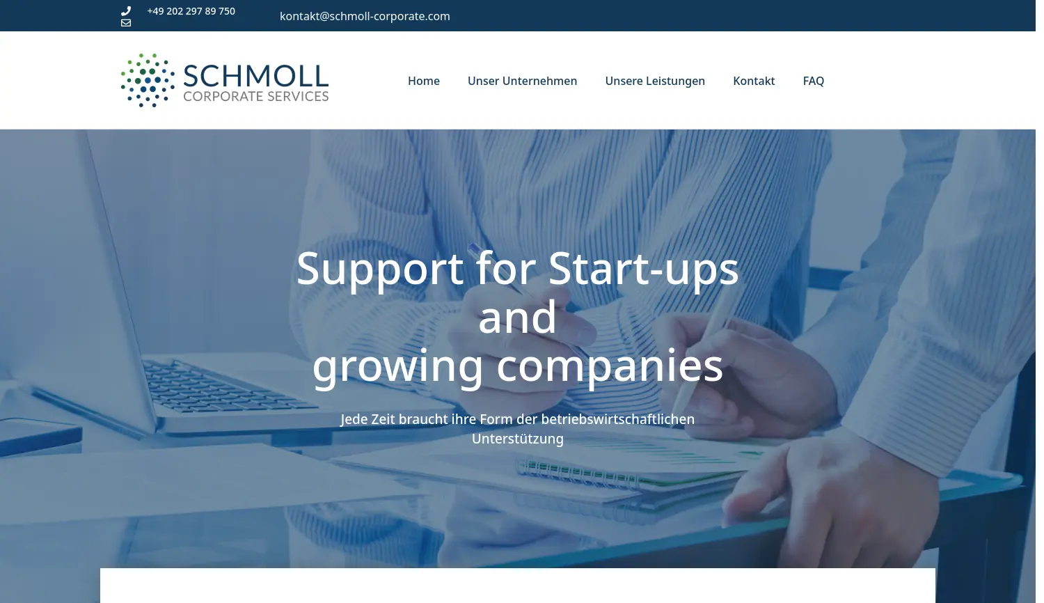 Website-Screenshot von Schmoll Corporate Services