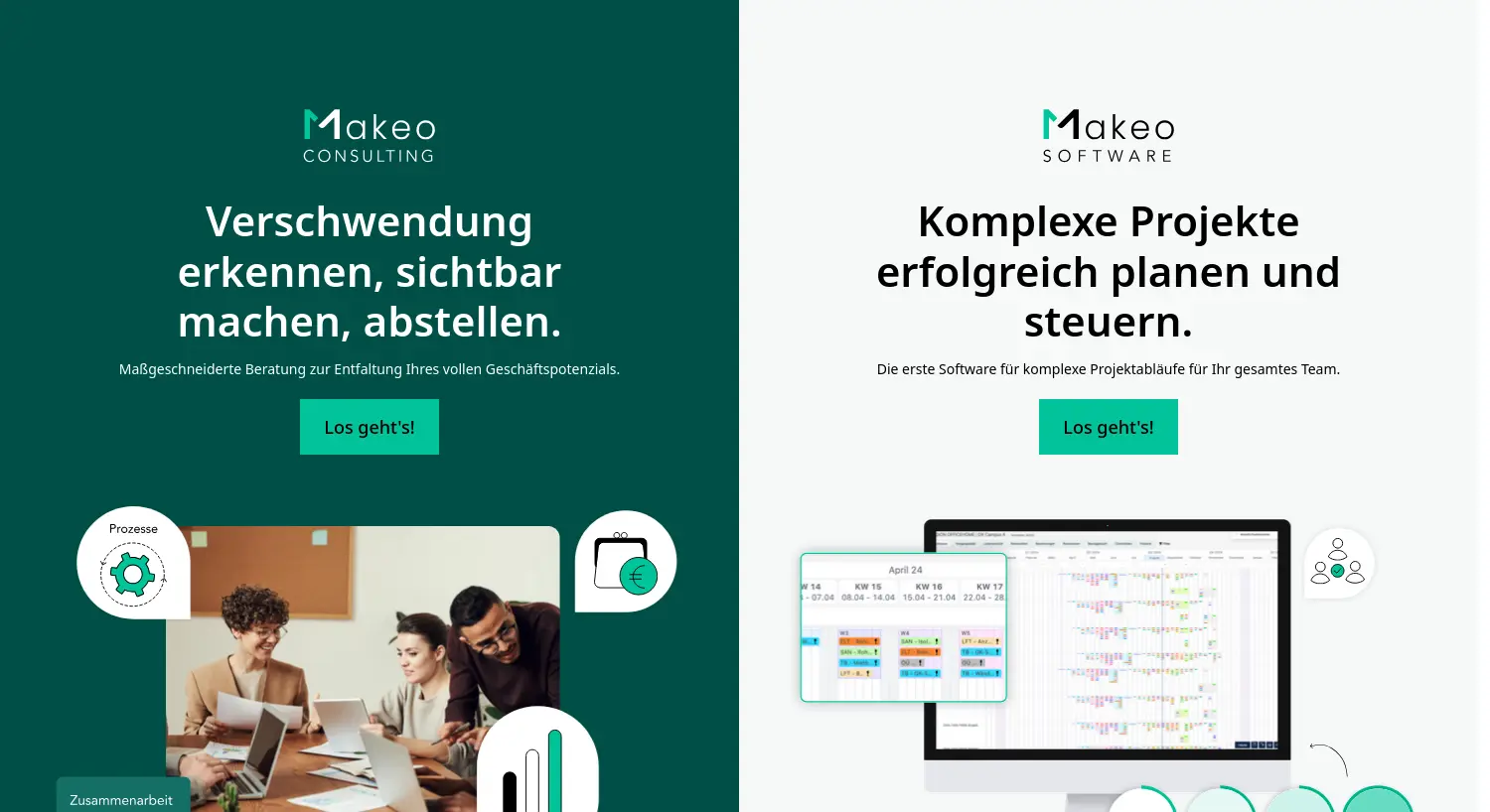 Website-Screenshot von Makeo