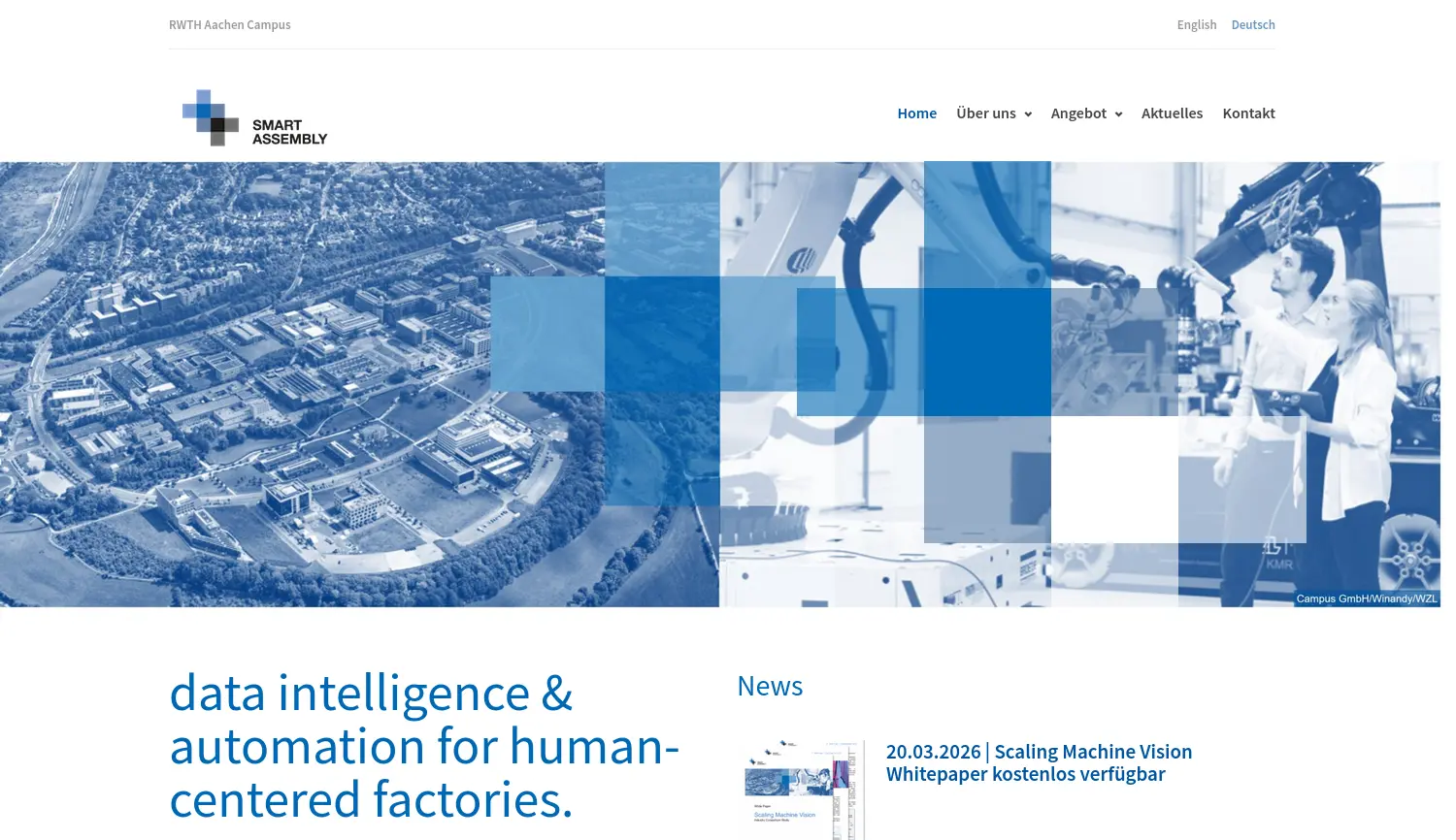 Website-Screenshot von Center Smart Assembly