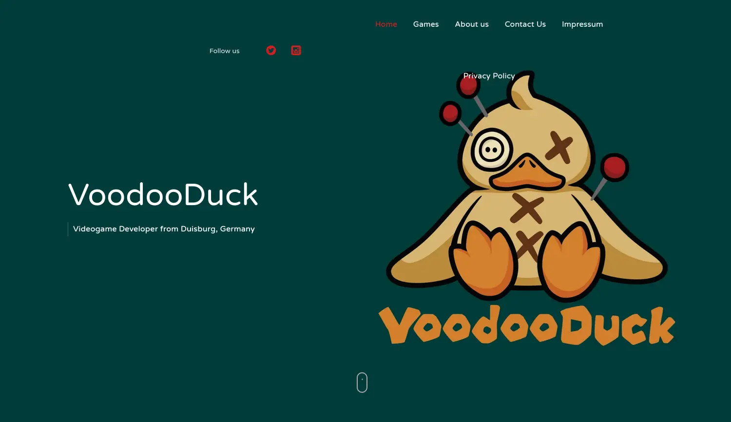 Website-Screenshot von Voodoo Duck