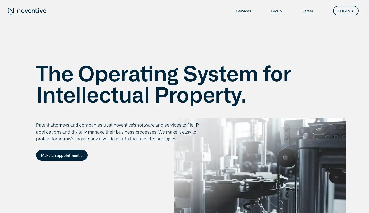 Website-Screenshot von noventive