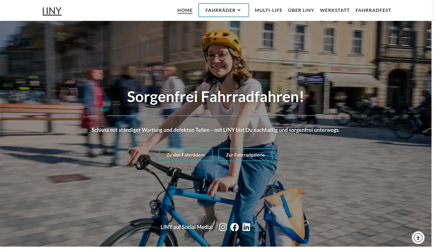 Website-Screenshot von LINY