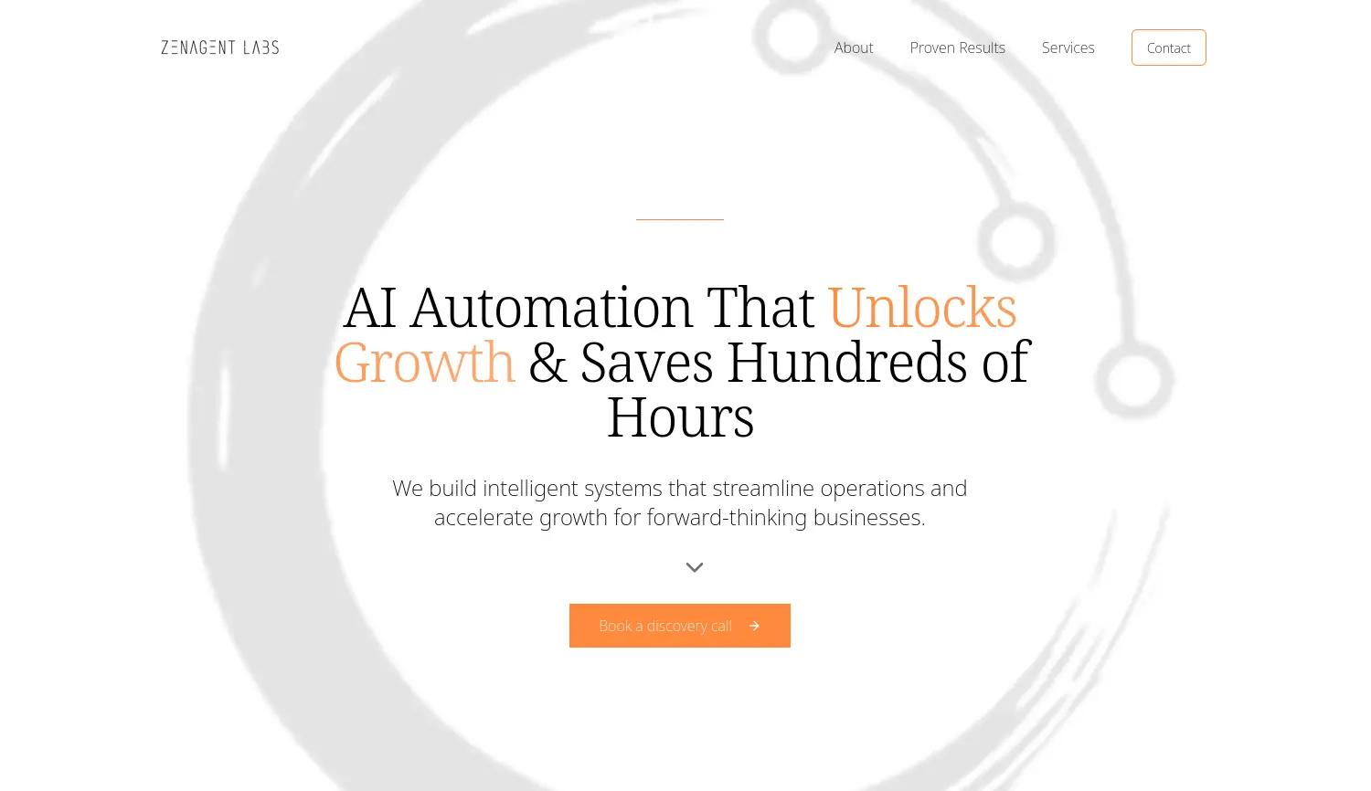 Website-Screenshot von ZenAgent Labs