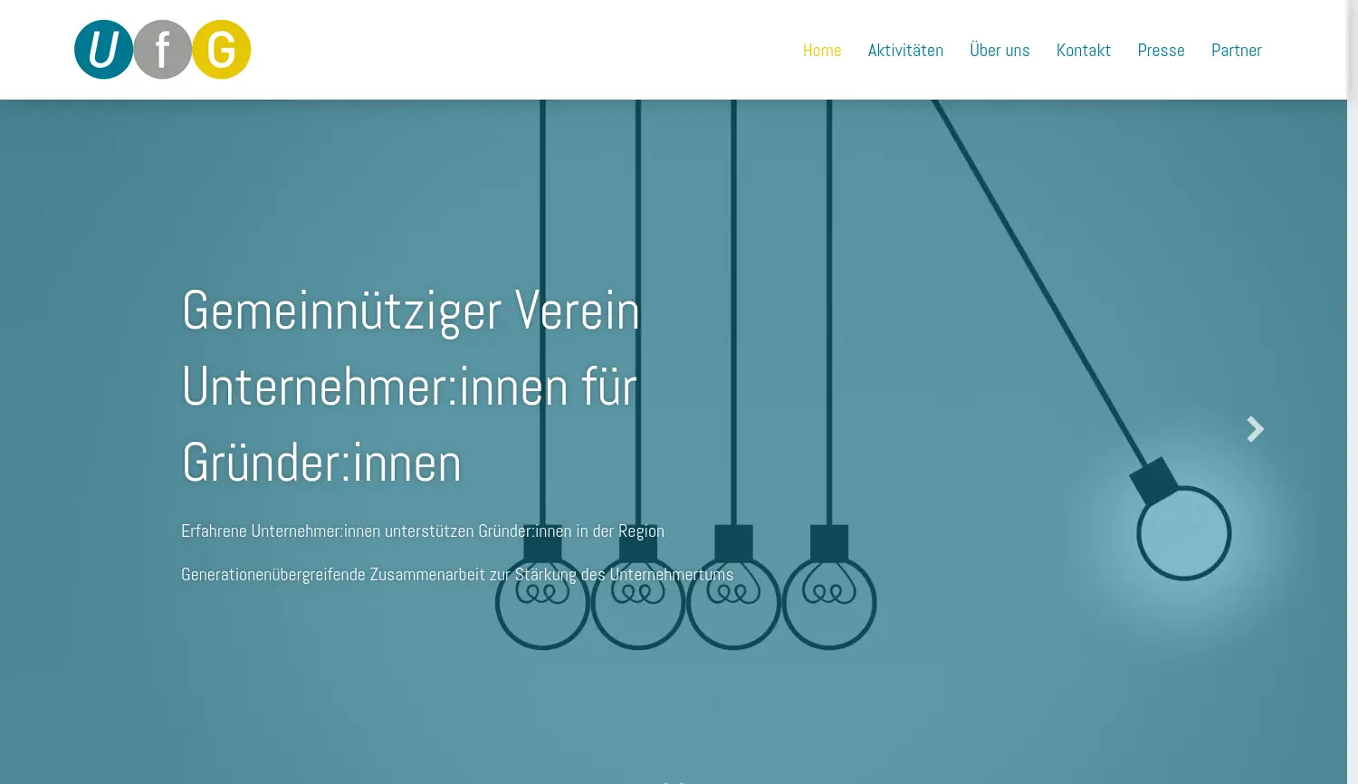 Website-Screenshot von UFG