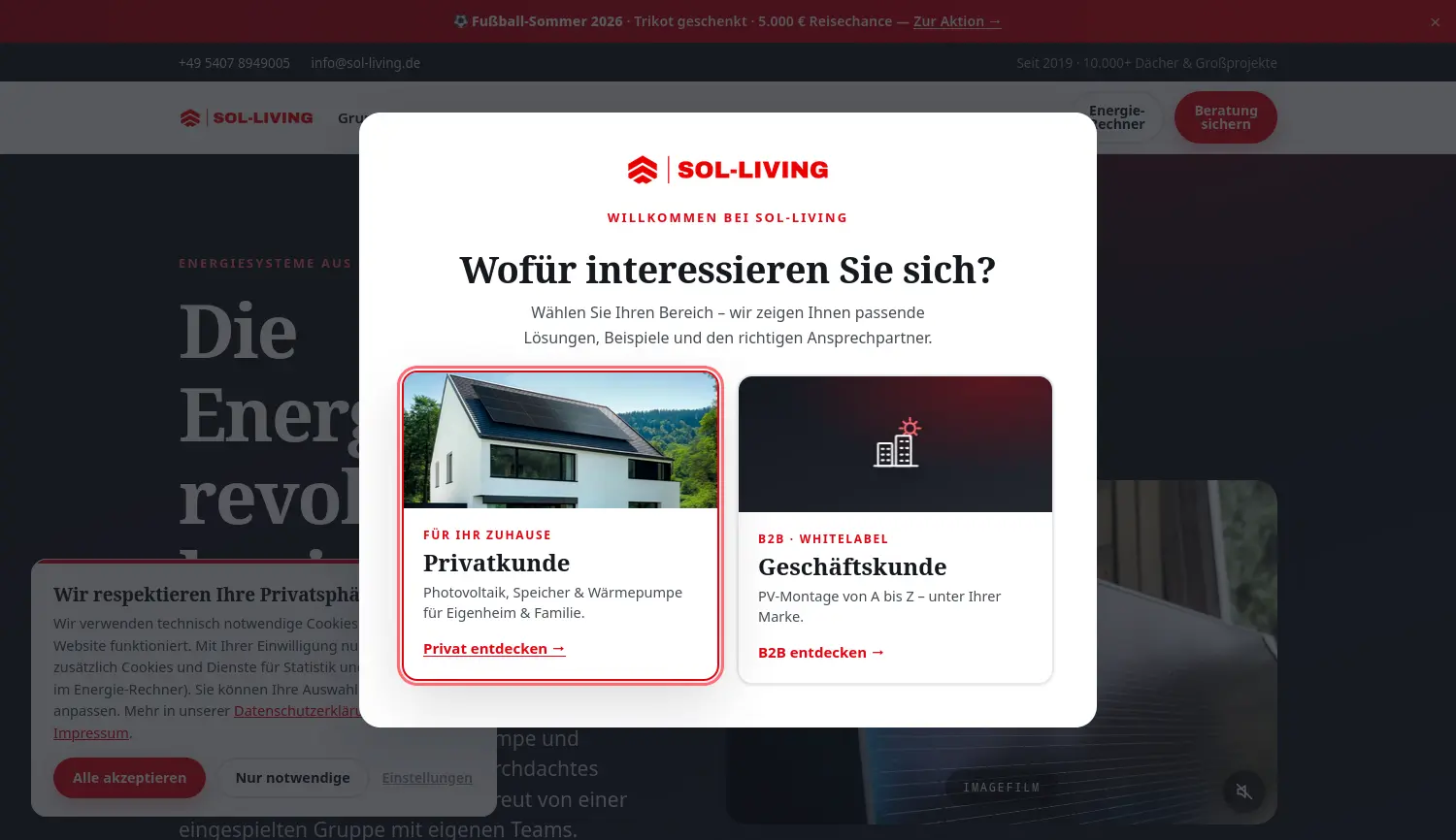 Website-Screenshot von Sol-Living