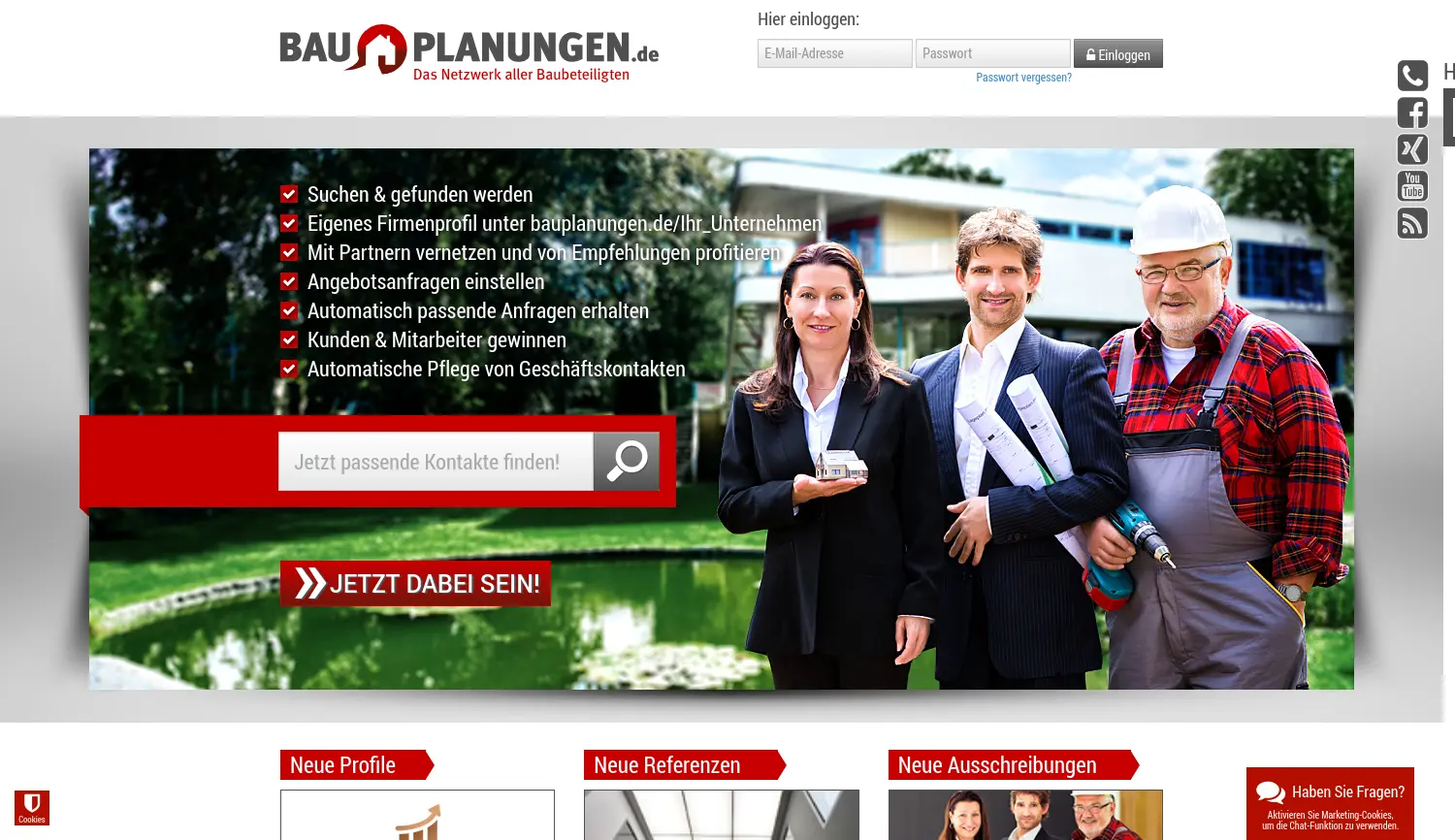 Website-Screenshot von Bauplanungen