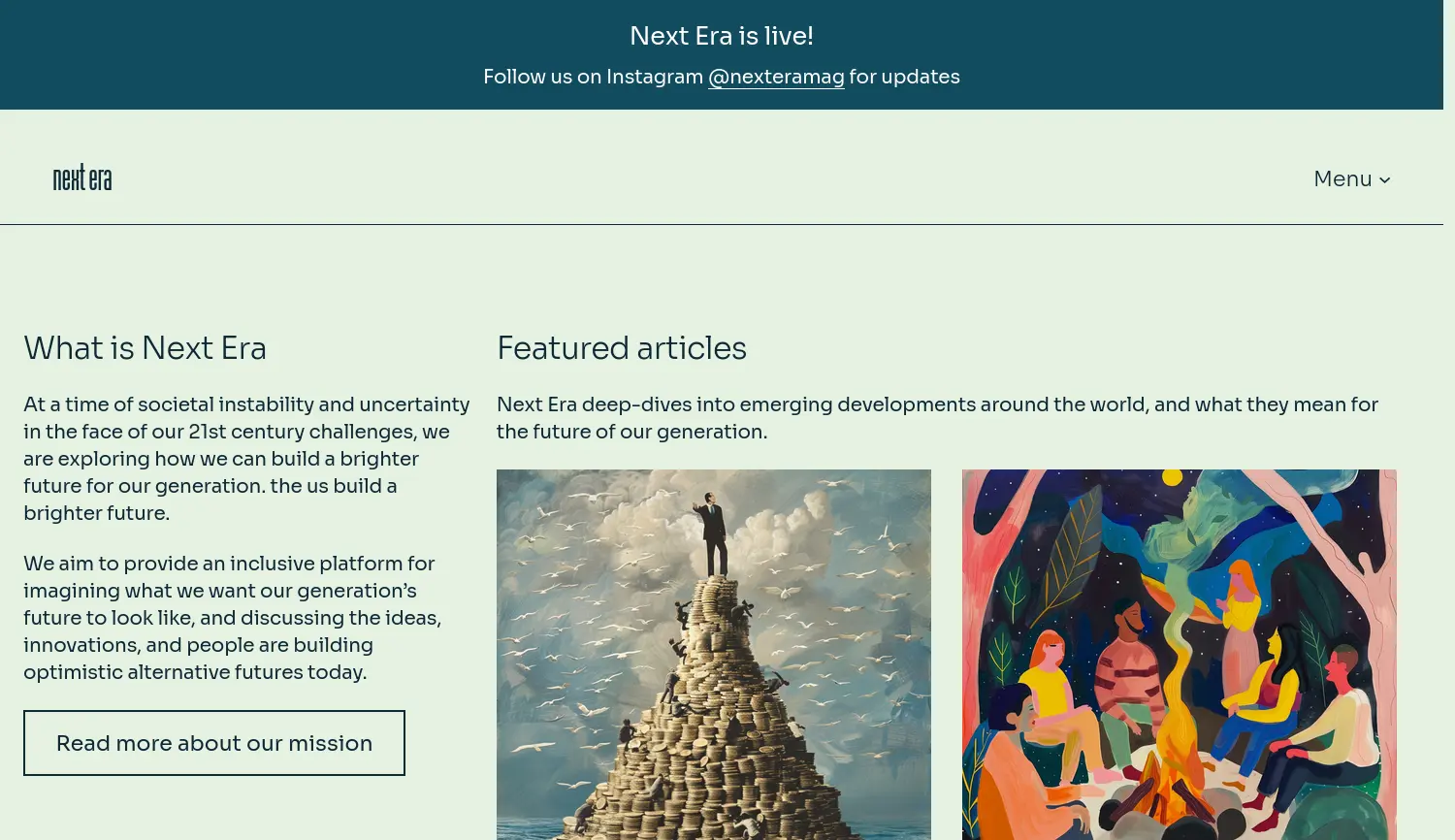 Website-Screenshot von next era