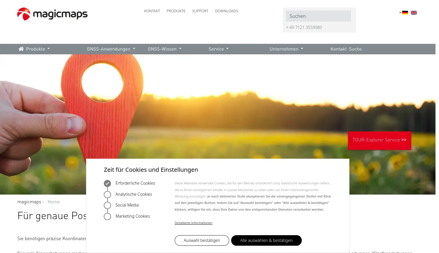 Website-Screenshot von MagicMaps